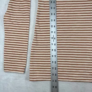 J.Crew Artist T Womens Small Cream Copper Metallic Striped Boat Neck Shirt F4264 thumbnail 4