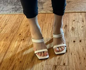 Nine West white open toe heels thumbnail 5