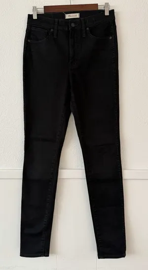 Madewell 10” High-Rise Skinny Jeans Women’s 28T Black Stretch Denim thumbnail 1