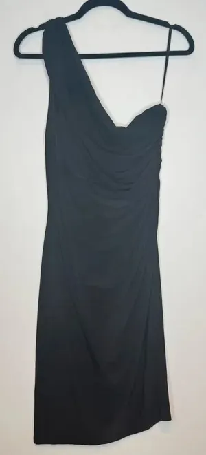 Lauren Ralph Lauren‎ One Shoulder Little Black Dress Semi Formal SIZE 16 thumbnail 1