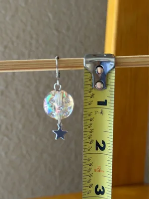 Handmade round beads & star y2k cute whimsical dangle earrings⭐️ thumbnail 8