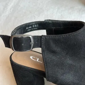 CL by Laundry Black Bestie Peep-Toe Open Heel Ankle Bootie Sandal Size 8 thumbnail 7