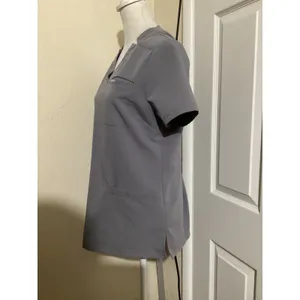 Jaanuu Women Gray V-Neck Scrub Top Short Sleeve Size S Style LN 157 thumbnail 3