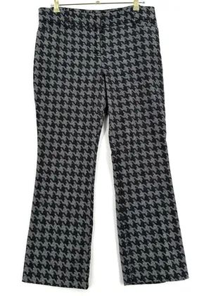 New York & Company 7th Avenue Houndstooth Pants 12 Straight Leg Stretch Preppy thumbnail 1