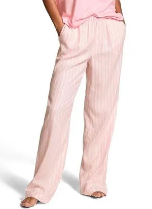 Victoria’s Secret Pink Stripe Metallic Tinsel Flannel Pajama Pants Iconic Small thumbnail 1