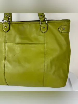 Coach Daisy Emma Green Leather Shoulder Bag Tote thumbnail 8