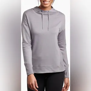 Kuhl Rhea Pullover Hoodie French Terry Cowl Neck Ribbed Shirt Lavender City Grey thumbnail 2
