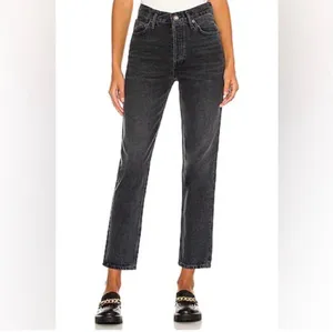 AGOLDE Fen High Rise Relaxed Taper Jeans Shambles Black Size 25 thumbnail 2