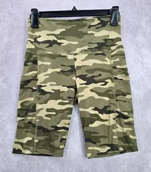 Saresa Green Camo‎ Army Biker Running Yoga Shorts Bottoms Pants S Small thumbnail 1