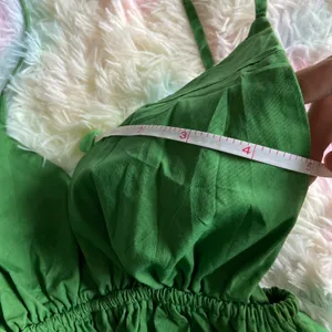 Ruffled Sleeveless Solid Romper Green thumbnail 9