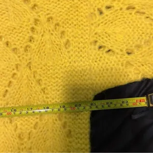 Sleeping on Snow (Anthro) Yellow Crochet Alpaca Sweater Size S thumbnail 6