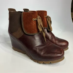Merrell wedgetarian cinnamon smooth leather ankle boots women’s size 7‎ casual thumbnail 4