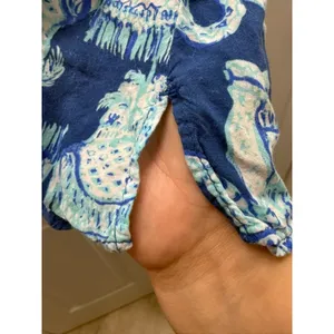 Lilly‎ Pulitzer Martinique Joy Ride Elephant Print Split Neck Rayon Blouse XXS thumbnail 8