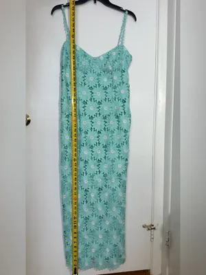SAYLOR Mint Green Floral Lace Midi Dress with Spaghetti Straps thumbnail 11