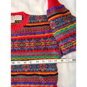 Vtg 80s 90s‎ Paul Harris Coogi Style Bright Geometric Pattern Knit Sweater Small thumbnail 4