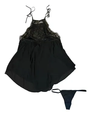 Victorias Secret Black Lace Sheer Lingerie Slip Dress Womens Medium New WO Tags thumbnail 4