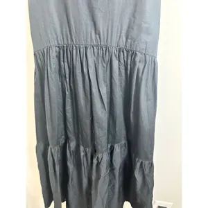 Banana Republic Black Cotton Tencel Tiered Maxi Dress Petite‎ 2 Smocked Back thumbnail 2
