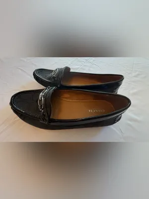 Coach Fortunata Signature C Black Jacquard Patent Leather Loafers Women’s 7.5B thumbnail 4