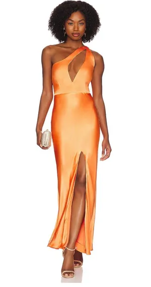 Bardot Ambroise One Shoulder Dress in Orange thumbnail 1
