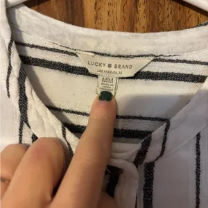 Lucky Brand Black and White Striped Casual Shirt thumbnail 5