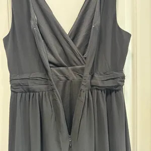 Lulus Thoughts of Hue NWT size Large Black Surplice Maxi Dress Formal Bridesmaid thumbnail 11