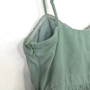 NEW Lulus Jehona Sage Green Brush Pleated Tiered Maxi Dress Chiffon Gown Large thumbnail 9