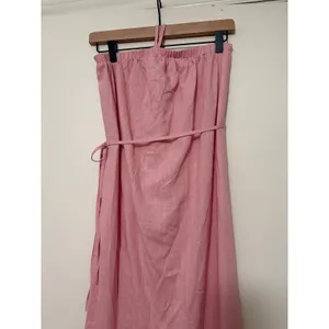 Petal + Pup Pink Linen Blend Halter Tie Waist Tiered Maxi Dress Small‎ NEW thumbnail 2