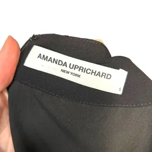Amanda Uprichard Norelle Dress‎ Mini Short Puff Sleeve V-Neck Black Size Small thumbnail 9