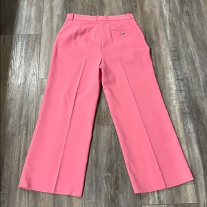 Zara NWT pink cropped pant medium Waist 15 Rise 12 Inseam 26 Leg opening 10.5 thumbnail 5