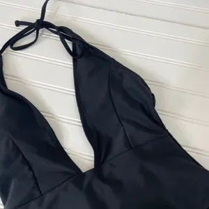 Zaful Black Plunged Neck Halter High Cut One Piece Swimsuit Size 4 thumbnail 6