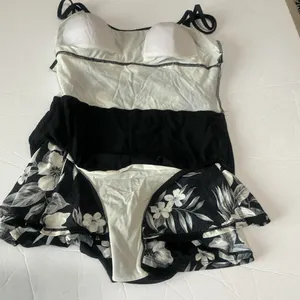 Floral Black and cream one piece Swimsuit thumbnail 9