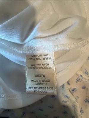 Altar'd State White Summer Dress with Blue Floral Print Size S thumbnail 7