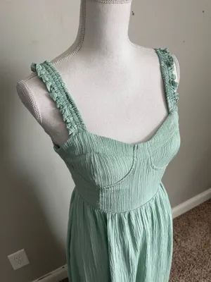 ALTAR'D STATE | Mint Green Maxi Dress with Ruffled Straps Sz XS thumbnail 5