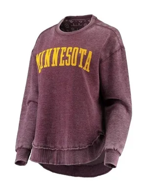 Women's SMALL Pressbox Minnesota Golden Gophers Vintage Wash Pullover Sweatshirt thumbnail 1