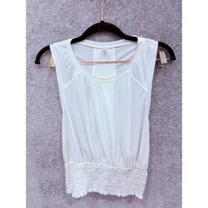 Free People Womens Tank Top Small White FP Movement Smocked Hem OB1047999 thumbnail 4