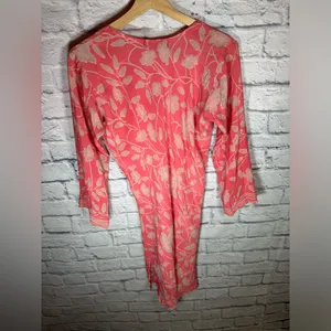 Indie Ella Bohemian pink floral‎ silk dress women’s size small thumbnail 5