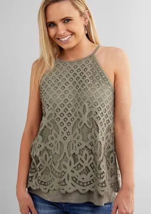 Daytrip Lace High Neck Tank thumbnail 1