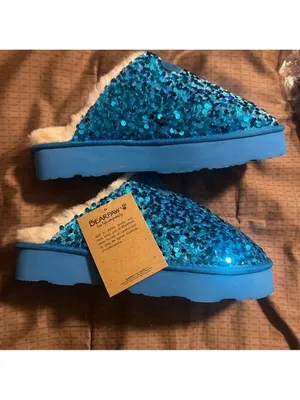 BearPaw Glittering Blue Sequin Slippers thumbnail 2