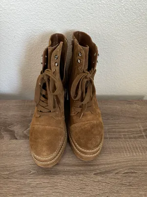 Steve Madden Ember Tan Suede Chunky Heeled Boots~8 thumbnail 4
