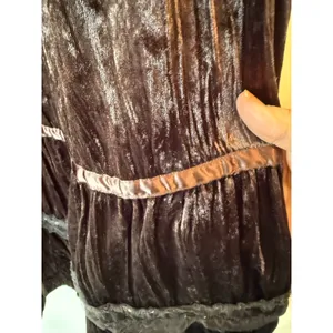Vintage Apollo Tiered Skirt Medium Brown Crushed Velvet Boho Gothic Y2K Festival thumbnail 4