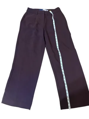 Old Navy Burgundy high-waisted wide-leg trousers. Used it once. Size 2 petite. thumbnail 4