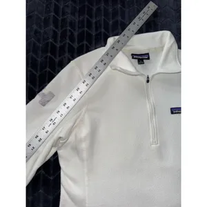 Patagonia Women's‎ Fleece Pullover White 1/4 Zip Lightweight Embroidered Sz M thumbnail 9