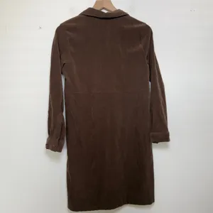 Herman Geist Faux Suede Dress‎ Medium Chocolate Brown Western Long Sleeve Boho thumbnail 7