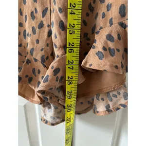 Trixxi Leopard Halter Romper Dress Brown Black Ruffle Mini Women’s Small S thumbnail 8
