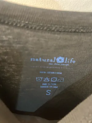 Natural Life “Life is Beautiful” Patchwork Print Long-sleeve Tee | Grey & Pink thumbnail 2