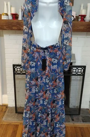 Gianni Bini NEW* Lillian Floral Blue Maxi Dress thumbnail 4