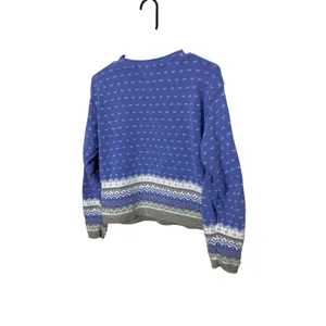 Vintage Alps Womens Apparel Blue Fair Isle Pattern V Neck‎ Knit Sweater Size S thumbnail 6