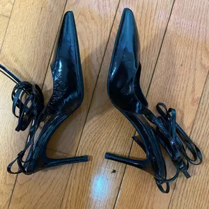 Free People X Jeffrey Campbell Patent Sitletto Lace Up Pump Heel thumbnail 2