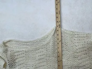 ARIAT Cream Crochet Knit Duster Vest Long Open Front Sleeveless Cardigan L Boho thumbnail 8