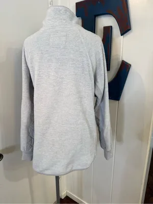 Abercrombie & Fitch GraySherpa Pullover with snap closure Sz S thumbnail 2